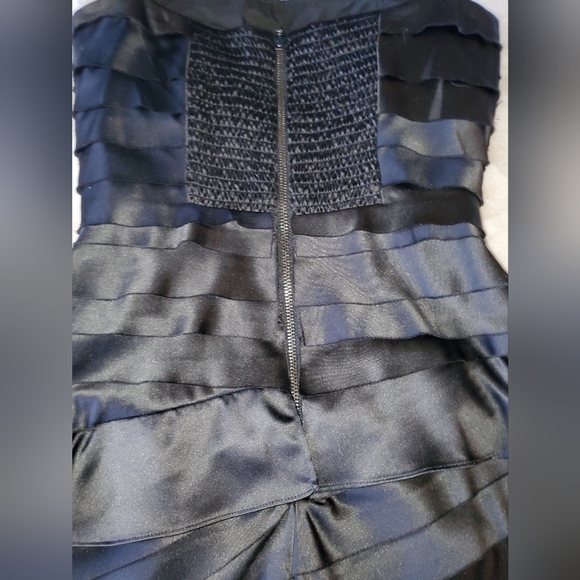 Jessica Simpson Black Satin Dress with Layers - Picture 7 of 9